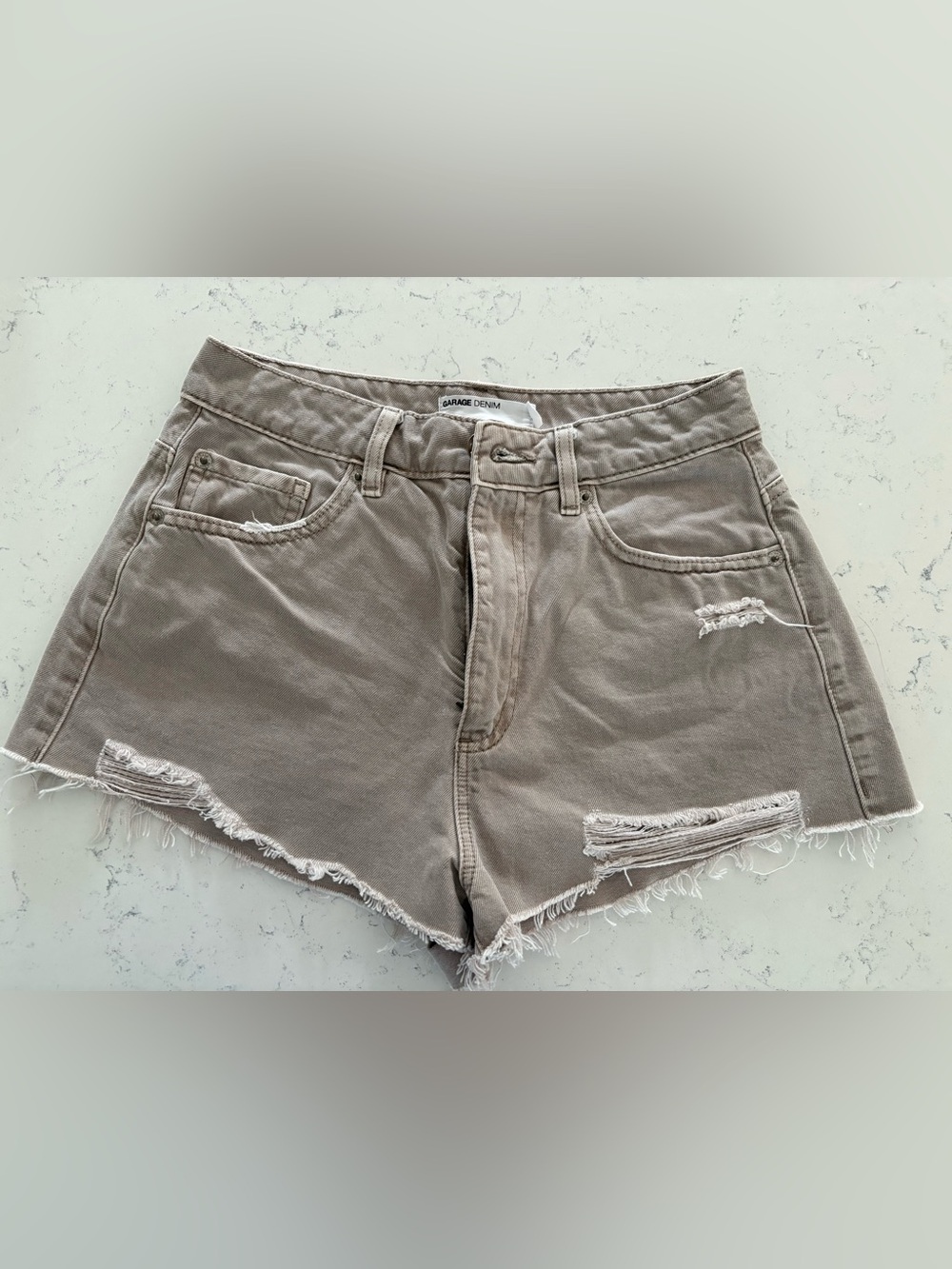 Garage Festival Shorts - Olive-Taupe Jean Shorts